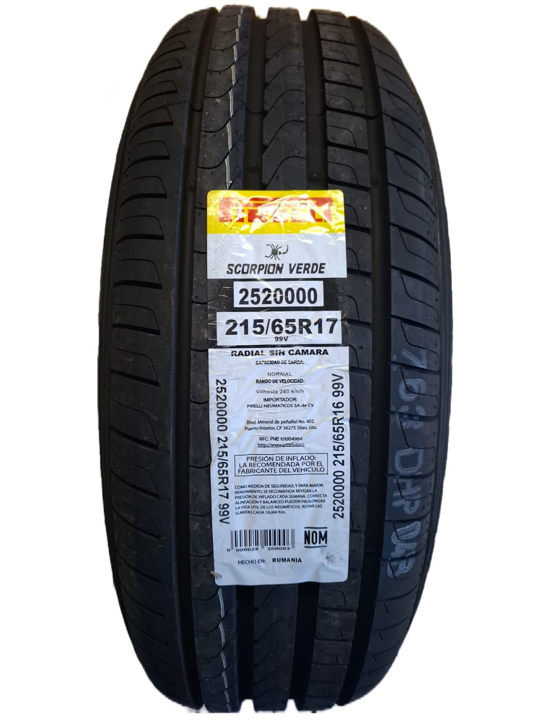 215/65R17 PIRELLI SCORPION VERDE 99V