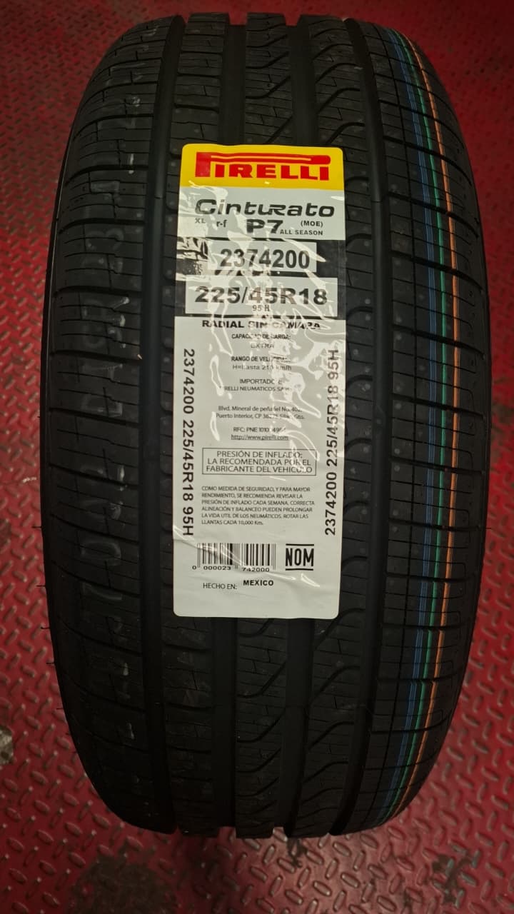 225/45R18 PIRELLI CINTURATO P7 as RUN FLAT 95H XL (MOE)