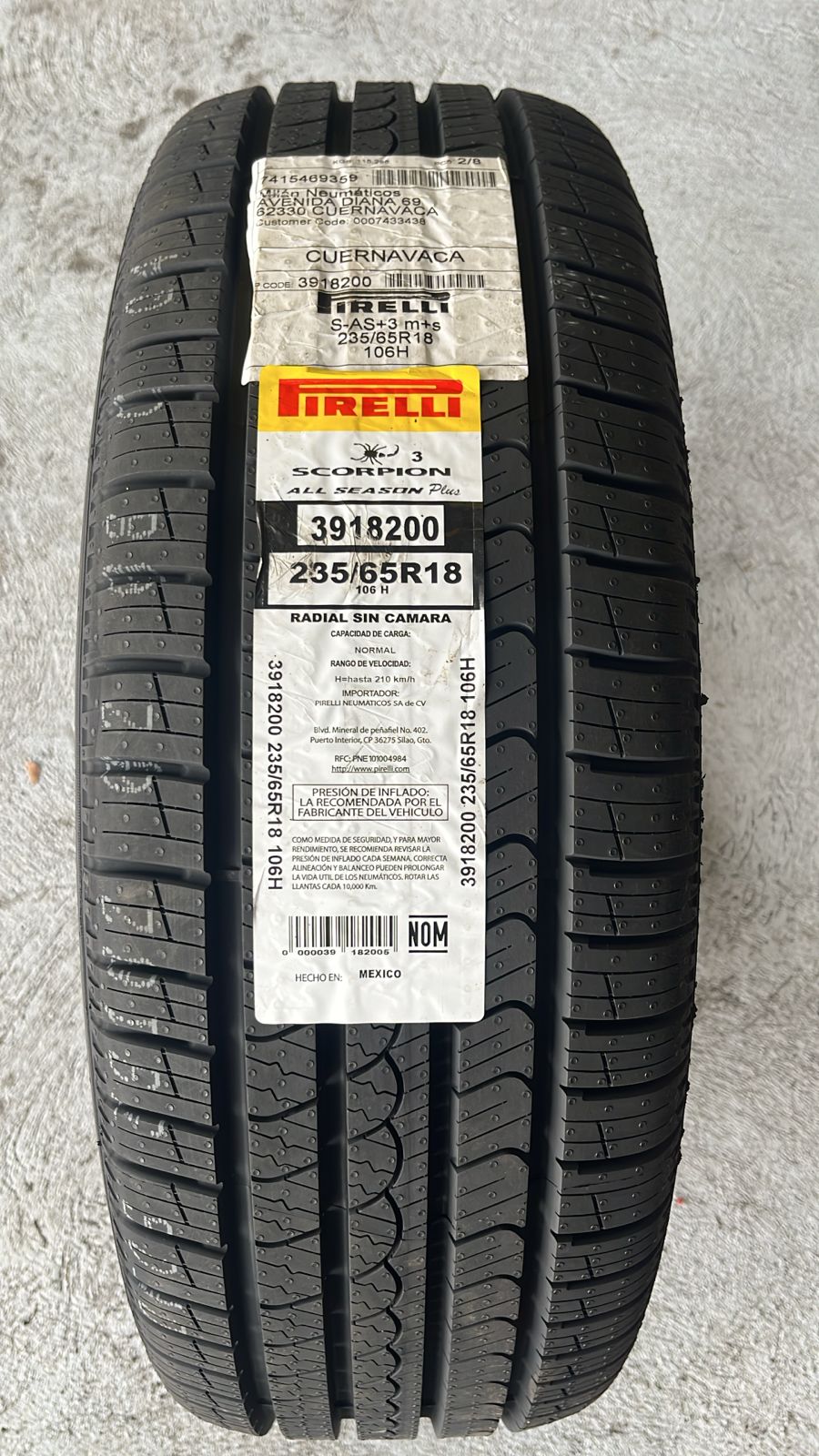 235/65R18 PIRELLI SCORPION A/S+3 106H
